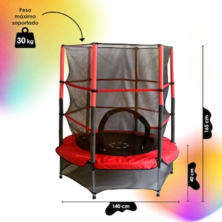 Foto 2 | Foto 2 | Brincolin Trampolin Infantil 55 Pulgadas 1.40 M Con Malla De Seguridad Extra Reforzado