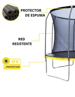 Foto 3 | Foto 3 | Trampolín Brincolín 11 Pies 3.35 M Reforzado Con Red De Seguridad