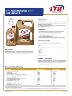 Foto 4 | Foto 4 | Aceite Motor a Gasolina Lth 15w40 Mineral Multigrado 5 l