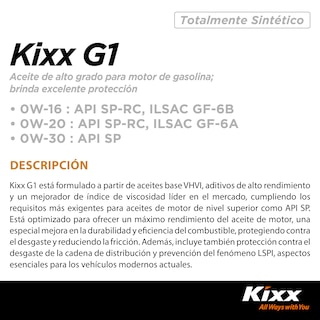 Foto 2 | Foto 2 | Aceite De Motor Sintético Kixx G1 Sp 5w-40, 1l