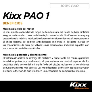 Foto 4 | Foto 4 | Aceite De Motor Sintético Kixx Pao 1 Sn 0w-40, 4l