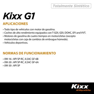 Foto 3 | Foto 3 | Aceite De Motor Sintético Kixx G1 Sp 5w-50, 4l