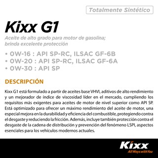 Foto 2 | Foto 2 | Aceite De Motor Semi-sintético Kixx G1 Sp 20w-50, 1l