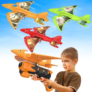 Foto 1 | Foto 1 | Lanzador De Aviones De Juguete Onysurui, Dinosaurio, Con Led, 3 Aviones De Espuma - Venta Internacional.