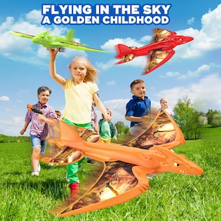 Foto 2 | Foto 2 | Lanzador De Aviones De Juguete Onysurui, Dinosaurio, Con Led, 3 Aviones De Espuma - Venta Internacional.