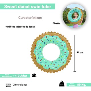 Foto 2 | Foto 2 | Dona Inflable Salvavidas Azul Bestway 91cm