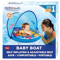 Flota De Natación Para Bebés Swimschool, Autoinflable Con Toldo, De 6 A 24 M - Venta Internacional.