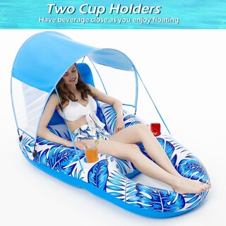 Foto 5 | Foto 5 | Flotador Inflable Jasonwell Azul para Piscina con Toldo para Adultos - Venta Internacional
