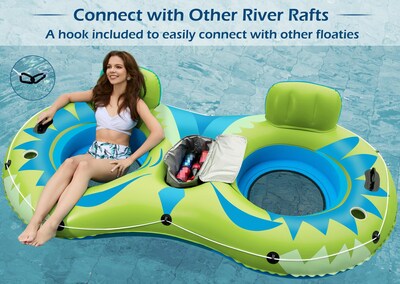 Foto 5 | Foto 5 | Flotador Inflable En Forma De Tubo De Río Jasonwell Para 2 Personas Con Hielera - Venta Internacional.