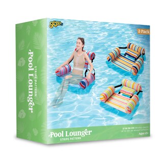 Foto 6 | Foto 6 | Sillón Flotante Para Piscina Con Estampado De Rayas Inclinadas, Paquete De 3 - Venta Internacional.