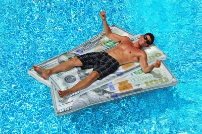 Foto 2 | Foto 2 | Colchoneta Con Forma De Dinero Para Piscina Swimline Ben Franklin, Multicolor, 8 Pies - Venta Internacional.