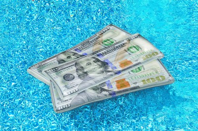 Foto 3 | Foto 3 | Colchoneta Con Forma De Dinero Para Piscina Swimline Ben Franklin, Multicolor, 8 Pies - Venta Internacional.