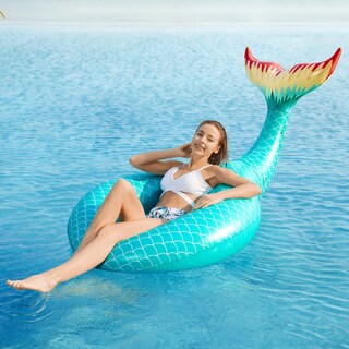 Foto 3 | Foto 3 | Piscina Hinchable Jasonwell Con Forma De Cola De Sirena Gigante, Color Verde - Venta Internacional.