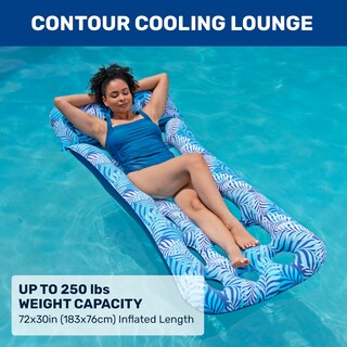 Foto 2 | Foto 2 | Piscina Float Aqua Inflable Contour Lounge Con 18 Bolsillos, Helechos Azules - Venta Internacional.