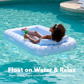 Foto 6 | Foto 6 | Tumbona Inflable De Bronceado Para Piscina Float Sloosh Blue Breezestar - Venta Internacional.