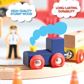 Foto 5 | Foto 5 | Juego de Trenes de Madera Play22 de 38 Piezas para Niños - Venta Internacional