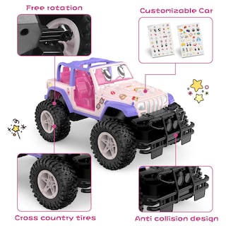 Foto 2 | Foto 2 | Rc Car Nqd Rosa A Escala 1:16 Con Pegatina Diy, 80 Minutos De Reproducción, 2,4 Ghz - Venta Internacional.
