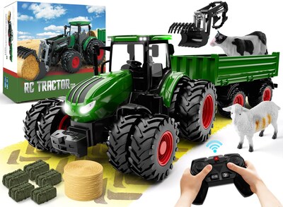 Foto 1 | Foto 1 | Tractor De Control Remoto De Juguete Uarzt Con Camión Y Remolque Para Niños - Venta Internacional.
