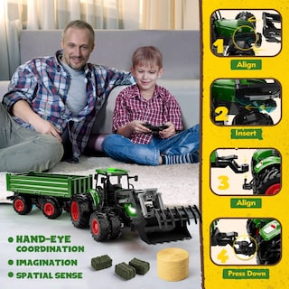 Foto 2 | Foto 2 | Tractor De Control Remoto De Juguete Uarzt Con Camión Y Remolque Para Niños - Venta Internacional.