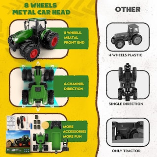 Foto 3 | Foto 3 | Tractor De Control Remoto De Juguete Uarzt Con Camión Y Remolque Para Niños - Venta Internacional.