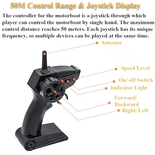 Foto 6 | Foto 6 | Lancha A Motor A Control Remoto Nextake 1:14 Modelo 2 Motores Naranja - Venta Internacional.