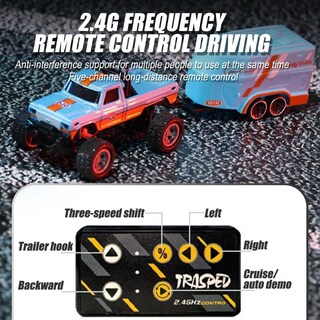 Foto 3 | Foto 3 | Rc Monster Truck Mini A Escala 1:64 Con Mando A Distancia Para Remolque - Venta Internacional.