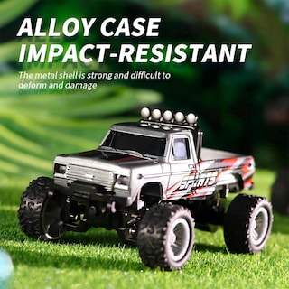 Foto 6 | Foto 6 | Mini Monster Truck Rc A Escala 1/64 Con Mando A Distancia Para Luces, Color Azul - Venta Internacional.