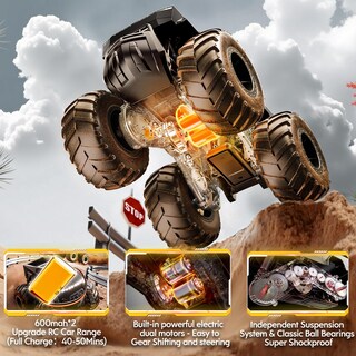 Foto 6 | Foto 6 | Rc Car Hometall Monster Truck 4wd Impermeable A Escala 1:16 Para Niños - Venta Internacional.