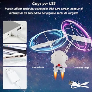 Foto 2 | Foto 2 | Astronauta Drone Helicóptero De Mano Belug Juguete Para Niños Blanco