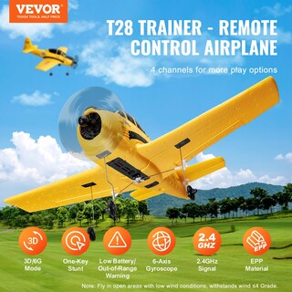 Foto 2 | Foto 2 | Entrenador Rc Plane Vevor T28 De 2,4 Ghz Y 4 Canales Con Estabilizador Giroscópico De 6 Ejes - Venta Internacional.