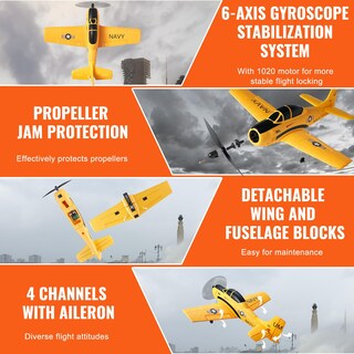 Foto 4 | Foto 4 | Entrenador Rc Plane Vevor T28 De 2,4 Ghz Y 4 Canales Con Estabilizador Giroscópico De 6 Ejes - Venta Internacional.
