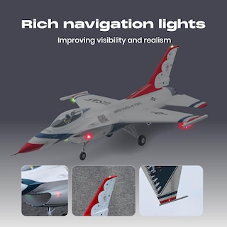 Foto 5 | Foto 5 | Avión Teledirigido Fms F16 Fighting Falcon 64 Mm Edf Jet Pnp 6ch - Venta Internacional.