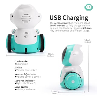 Foto 6 | Foto 6 | Robot De Juguete Gilobaby Recargable Con Altavoz Inteligente Para Niños De Más De 6 Años - Venta Internacional.