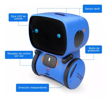Foto 6 | Foto 6 | Robot Juguetes Inteligente Niños Control Táctil, Español Azul