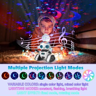 Foto 2 | Foto 2 | Robot De Juguete Aikmi Recargable Con Proyector De Luz Nocturna Para Niños - Venta Internacional.