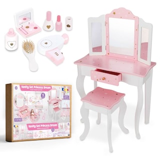 Foto 1 | Foto 1 | Kids House Princess Dream, Tocador De Juguete Con 3 Espejos, Salón De Belleza Para Niñas, Vanity Set, Incluye Banco Y Accesorios