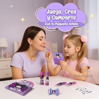 Foto 4 | Foto 4 | Makeuperia Maquillaje Para Niñas Kuromi Set De Maquillaje Infantil Lavable Con Bálsamos Brillos Paleta Con Brocha