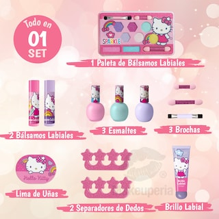 Foto 3 | Foto 3 | Makeuperia Estuche De Maquillaje Infantil Con Diseño Hello Kitty Maletín Metálico Sombras Brillos