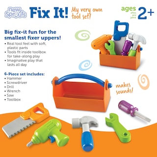 Foto 6 | Foto 6 | Juego De Herramientas De Juguete, Recursos De Aprendizaje, New Sprouts Fix It! Más De 2 Años - Venta Internacional.