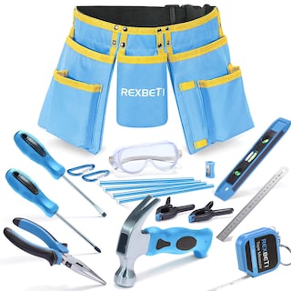 Foto 1 | Foto 1 | Juego De Herramientas Rexbeti Young Builder's De 18 Piezas Con Cinturón De Herramientas Para Niños, Azul - Venta Internacional.