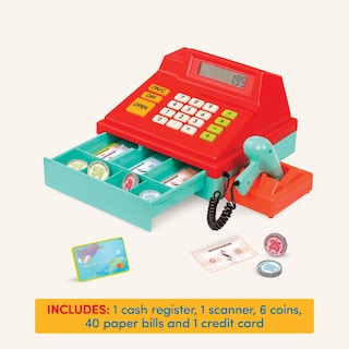 Foto 4 | Foto 4 | Caja Registradora De Juguete Battat Red Con Dinero, Tarjeta De Crédito 3+ - Venta Internacional.