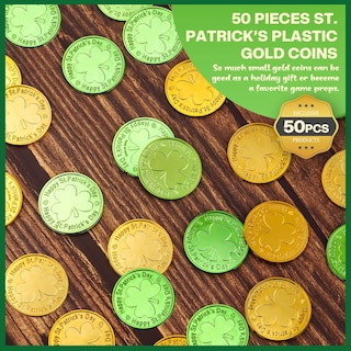 Foto 7 | Foto 7 | Monedas Decorativas De Plástico Skylety Para El Día De San Patricio, 50 Unidades - Venta Internacional.