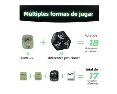 Foto 2 | Foto 2 | Dados Xtellar Para Adultos Juegos Mesa Eroticos 6 Piezas En Set