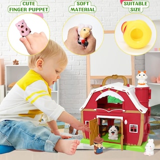 Foto 4 | Foto 4 | Juguete Farm Animal Barn, Granero Grande Y Rojo Con Marionetas Con Dedos De Animales - Venta Internacional.