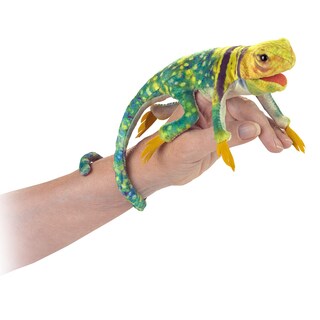 Foto 1 | Foto 1 | Minilagarto Con Collar Finger Puppet Folkmanis, Color Verde, Marrón Y Amarillo - Venta Internacional.