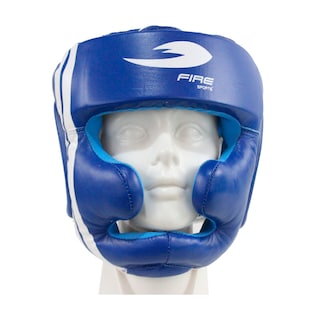 Foto 1 | Foto 1 | Careta para Boxeo Fire Sports Piel color Azul Cubre Pómulos y Barbilla para Entrenamiento Talla Mediana