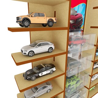 Foto 3 | Foto 3 | Exhibidor de Autos Tipo Hotwheels Poliespacios HEX-M5 Natural para 21 Carritos