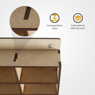 Foto 6 | Foto 6 | Exhibidor de Autos Tipo Hotwheels Poliespacios HEX64 Natural para 64 Carritos