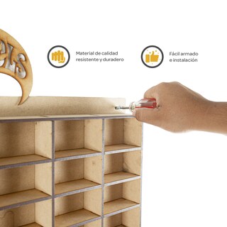 Foto 7 | Foto 7 | Exhibidor de Autos Tipo Hotwheels Poliespacios HEX64 Natural para 64 Carritos