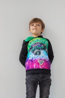 Foto 2 | Foto 2 | Sudadera Con Capucha Monster Jam Trucks Grave Digger Para Niños Pequeños, Negro/verde - Venta Internacional.